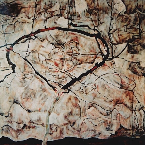 "Arbre" reproduction de Egon Schiele, 1910. Huile sur toile. Dimensions 100x100 cm           