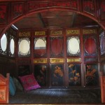 chambre chinoise en bois sculpté, gravé, doré et polychrome