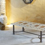 table basse en marqueterie de pierres dures