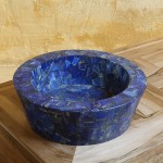 Bassin entièrement réalisé en lapis-lazuli, pour salles de bain et cuisines