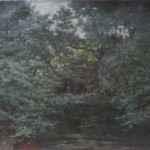 "Paysage en forêt" peinture à l'huile sur toile